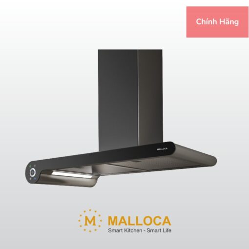 Malloca CIRCLE F-188 – Máy Hút Mùi Áp Tường 90cm, Inox Kính Đen, 800m3/h, Độc Đáo