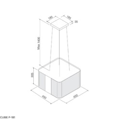 Máy Hút Mùi Đảo Decor Malloca CUBE F-181, 45cm Hiện Đại 9 Malloca CUBE F-181 - Máy Hút Mùi Đảo 45cm