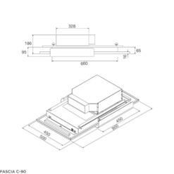 Máy Hút Mùi Đảo Malloca FASCIA C-90, 90cm, Treo Trần, Tối Giản 11 Kích thước của Malloca FASCIA C-90 - Máy Hút Mùi Đảo Treo Trần 90cm
