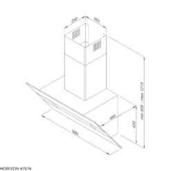 Malloca HORIZON K1574 - Máy Hút Mùi Áp Tường 90cm
