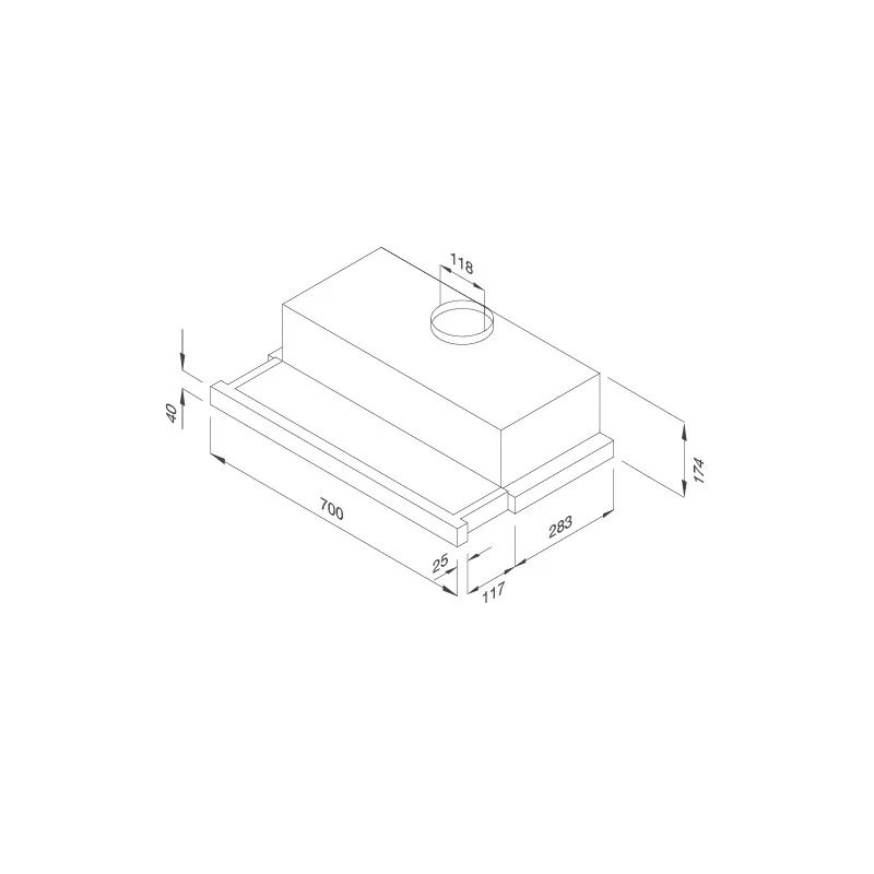 Malloca K1507 TC - Máy Hút Mùi Âm Tủ Kéo 70cm, Inox, Kính Đen 13 Malloca K1507 TC - Máy Hút Mùi Âm Tủ 60cm