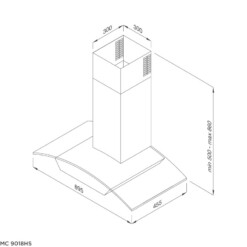 Malloca MC 9018HS - Máy Hút Mùi Áp Tường 90cm