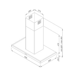 Malloca SLIM K-4250 - Máy Hút Mùi Đảo 90cm