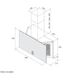 Malloca TIME K-15 NERO - Máy Hút Mùi Áp Tường 90cm