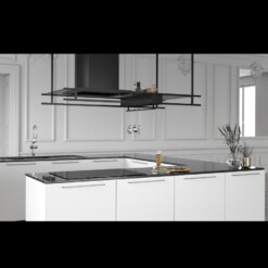 Malloca INDUST K140B sở hữu thiết kế tích hợp giá treo kệ gia vị tiện lợi ngay trên gian bếp