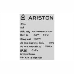 Máy Nước Nóng Trực Tiếp Ariston Aures Premium 4.5P, 4500W, Có Bơm