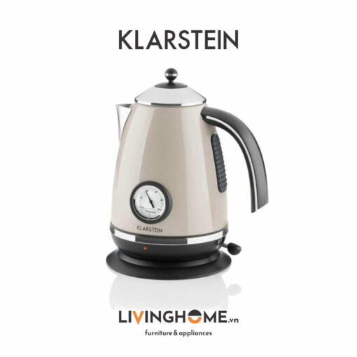 Ấm siêu tốc Klarstein KL-AQUAVITA Chalet thân được làm bằng inox với độ bền chắc cao chống ăn mòn