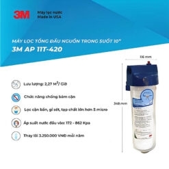 Alternative view of Máy lọc tổng đầu nguồn trong suốt 10inch 3M AP 11T - 420 nhập khẩu Mỹ