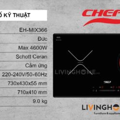 Alternative view of Bếp Điện Từ Chefs EH-MIX366 73CM 1 Điện 1 Từ Kính Schott Ceran