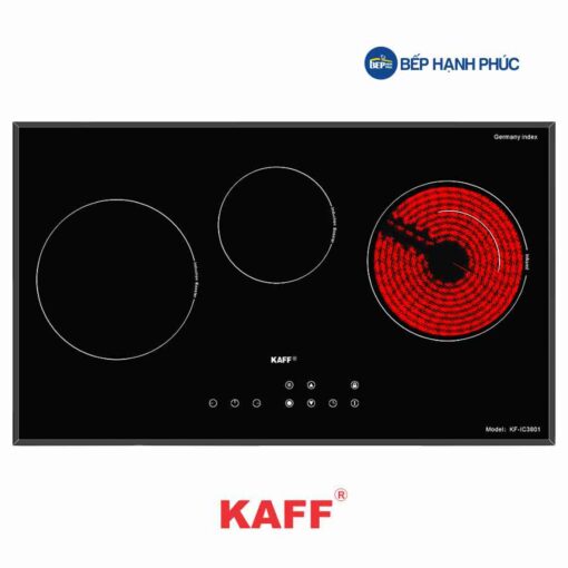 Bếp điện từ Kaff KF-IC3801 - 2 từ 1 điện 75cm cảm ứng chạm