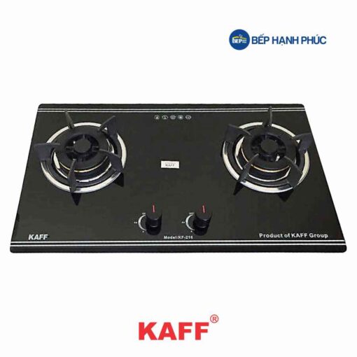 Bếp gas âm Kaff KF-216 - 2 vùng nấu 75cm kính đen