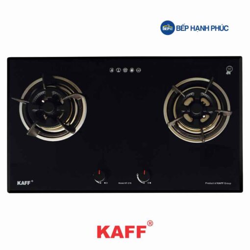 Bếp gas âm Kaff KF-218 - 2 vùng nấu 75cm kính đen