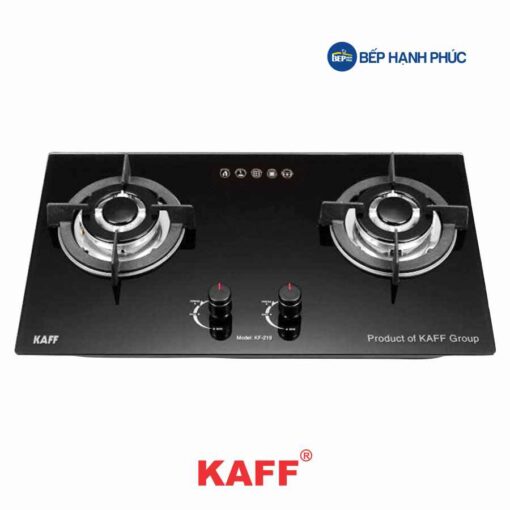 Bếp gas âm Kaff KF-219 – 2 vùng nấu 75cm kính đen