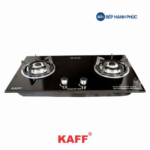 Bếp gas âm Kaff KF-228 - 2 vùng nấu 75cm kính đen