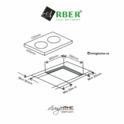 Alternative view of Bếp từ Arber AB669 mặt kính Kanger chịu nhiệt bo viền nhôm vàng