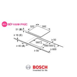 Alternative view of Bếp từ Bosch PVJ611FB5E – 3 vùng nấu mặt kính Schott