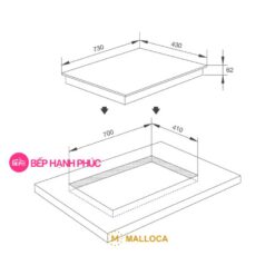 Bếp từ Malloca MH-732 EI - 2 từ chữ nhật 73cm mặt kính Vitroceramic