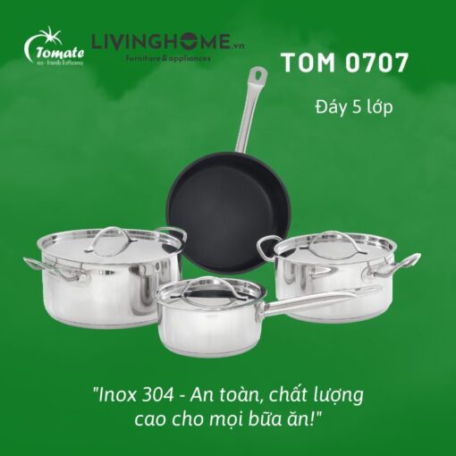 Bộ Nồi Inox 304 Tomate TOM 0707, 7 Món