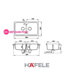Chậu đá Hafele HS19-GEN2R90 - 2 hố chậu 11 Chậu đá Hafele HS19-GEN2R90 - 2 hố chậu