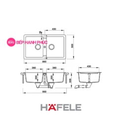 Chậu đá Hafele HS19-GEN2S90 - 2 hố chậu 9 Chậu đá Hafele HS19-GEN2S90 - 2 hố chậu
