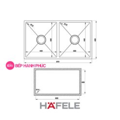 Chậu rửa Hafele Inox HS19-SSN2S90M - 2 hộc rửa 5 Chậu rửa Hafele Inox HS19-SSN2S90M - 2 hộc rửa
