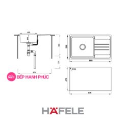 Chậu rửa Hafele Inox HS20-SSN1S60 - 1 hộc rửa 5 Chậu rửa Hafele Inox HS20-SSN1S60 - 1 hộc rửa