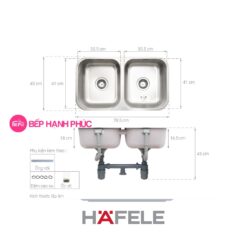 Alternative view of Chậu rửa Hafele Inox HS20-SSN2R90S - 2 hộc rửa