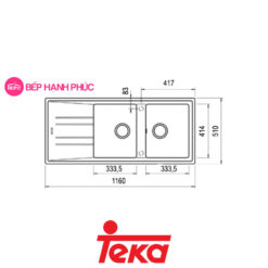 Chậu rửa Teka Maestro STONE 80B-TG 2B 1D-Grey 2 hộc rửa 7 Chậu rửa Teka Maestro STONE 80B-TG 2B 1D-Grey 2 hộc rửa