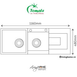 Alternative view of Chậu rửa chén Tomate TOM CRE 11650-K02GR xám thiết kế chịu nhiệt