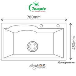 Alternative view of Chậu rửa chén Tomate TOM CRE 7848BL thiết kế chịu nhiệt