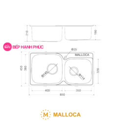 Happy Kitchen 128 Alternative view of Chậu rửa Malloca MS 1011 NEW