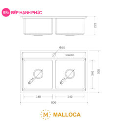 Catalogue Canzy Online - Sở hữu vẻ đẹp hiện đại 92 Alternative view of Chậu rửa Malloca MS 8812