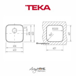Chậu rửa Teka BE 40-40 1B lắp âm 1 hộc rửa 40cm 13 Chậu rửa Teka BE 40-40 1B lắp âm 1 hộc rửa 40cm