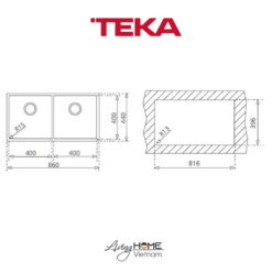 Chậu rửa Teka BE LINEA RS15 2B 860 lắp âm 2 hộc rửa 86cm 13 Chậu rửa Teka BE LINEA RS15 2B 860 lắp âm 2 hộc rửa 86cm