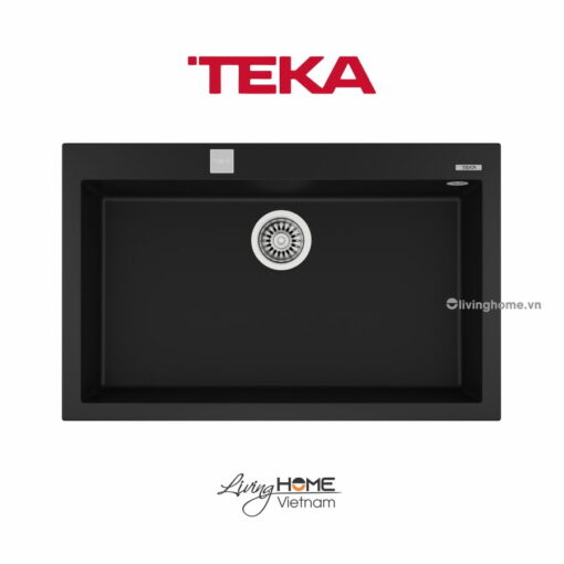 Chậu rửa Teka FORSQUARE 72-40 TG Bl lắp nổi đá thạch anh màu đen 79cm