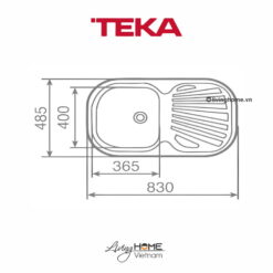 Chậu rửa Teka STYLO 1B 1D lắp nổi 1 hộc rửa 1 bàn chậu 83cm 12 Chậu rửa Teka STYLO 1B 1D lắp nổi 1 hộc rửa 1 bàn chậu 83cm