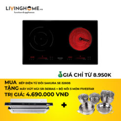 Alternative view of Bếp Điện Từ Đôi Sakura SE-3260B, 73cm, Kính Ceramic