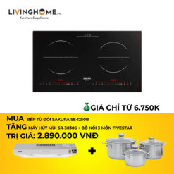 Alternative view of Bếp Từ Đôi Sakura SE-1250B, 73cm, Kính Ceramic