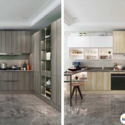 Alternative view of Tủ bếp chữ L chất liệu melamine vân gỗ KTB-L-20-08