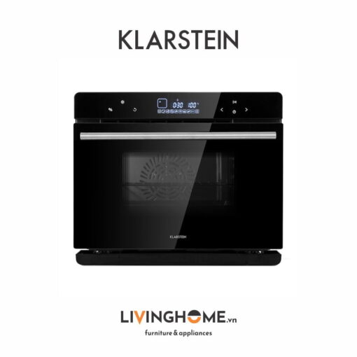 Lò hấp Klarstein KL-MASTERFRESH STEAM OVEN thiết kế mặt kính đen mạnh mẽ