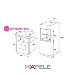 Happy Kitchen 119 Alternative view of Lò nướng kết hợp hấp Hafele HO-T60B - âm tủ