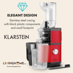 Máy ép chậm Klarstein KL-400W Red thiết kế vỏ thép không gỉ màu đỏ siêu bền 12 Máy ép chậm Klarstein KL-400W Red thiết kế vỏ thép không gỉ màu đỏ siêu bền