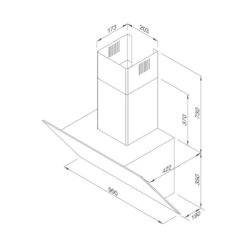 Máy Hút Mùi Áp Tường Malloca VITA V-4, 90cm, Kính Đen Mờ 11 Kích thước của Máy Hút Mùi Áp Tường Malloca VITA V-4