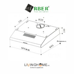 Alternative view of Máy hút mùi Arber AB600D inox âm tủ cao cấp
