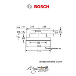 Máy hút mùi Bosch DHL755BL - Âm tủ 56dB 73cm 12 Máy hút mùi Bosch DHL755BL - Âm tủ 56dB 73cm