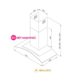Alternative view of Máy hút mùi Malloca GAMA K3155.7 - Áp tường 70cm inox kính cong cảm ứng
