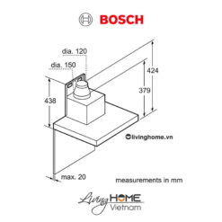 Máy hút mùi Bosch DWB98JQ50B - Gắn tường 55dB 90cm 17 Máy hút mùi Bosch DWB98JQ50B - Gắn tường 55dB 90cm