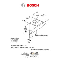 Máy hút mùi Bosch DWK97JQ60B - Gắn tường kính nghiêng 53dB 90cm 21 Máy hút mùi Bosch DWK97JQ60B - Gắn tường kính nghiêng 53dB 90cm