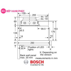 Máy hút mùi Bosch DFM063W56B - Âm tủ 2 mức công suất hút 5 Máy hút mùi Bosch DFM063W56B - Âm tủ 2 mức công suất hút