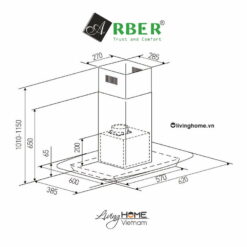Happy Kitchen 127 Alternative view of Máy hút mùi Arber AB700Y độc lập 70cm